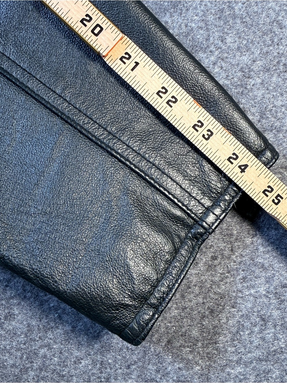 East 5th Womens Large Black Genuine Leather Blazer Jacket 3 Button Classic Fit - Picture 10 of 11